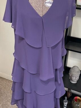 Patra Purple Layered Chiffon Midi Dress